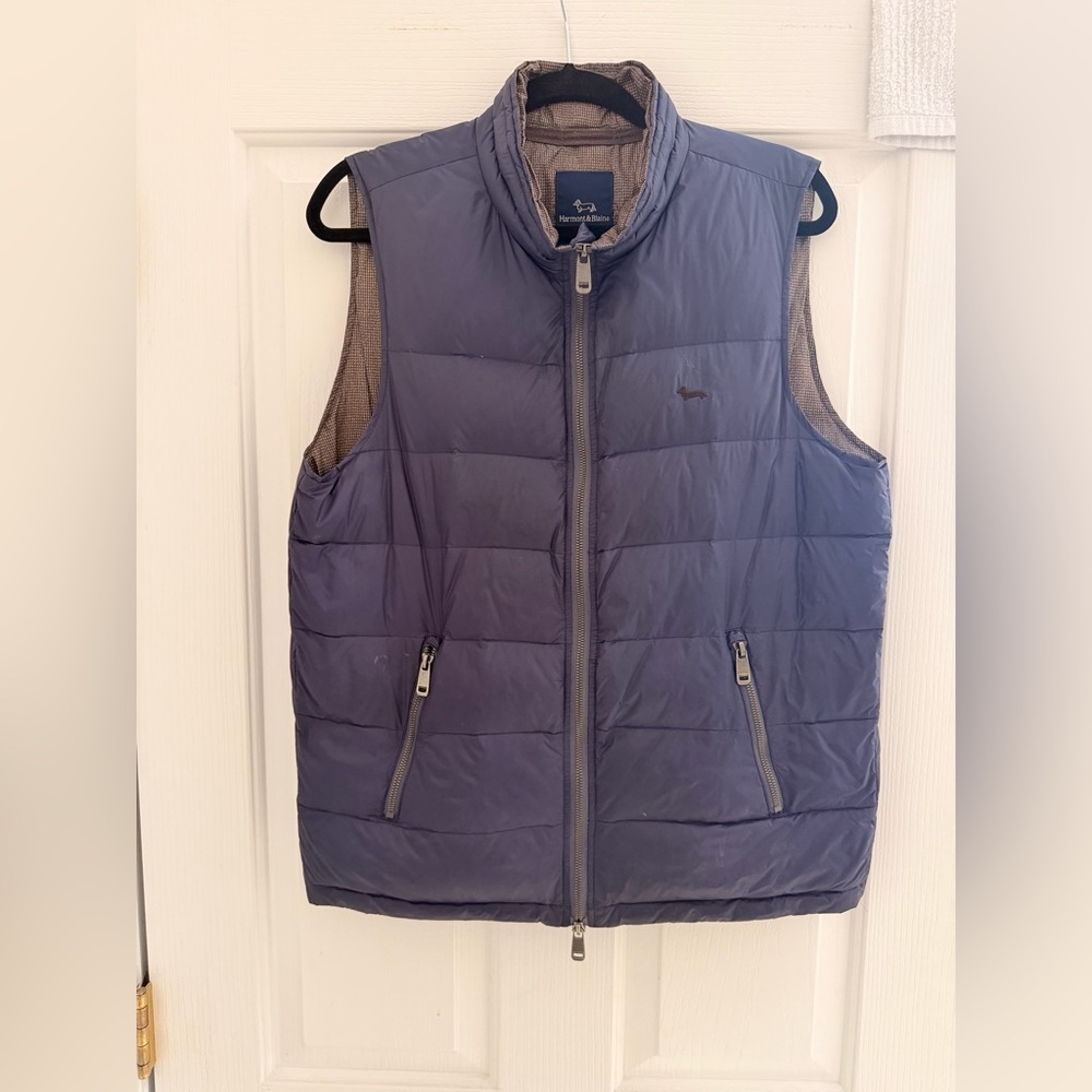 Men's Blue Puffer Vest harmont and blaine